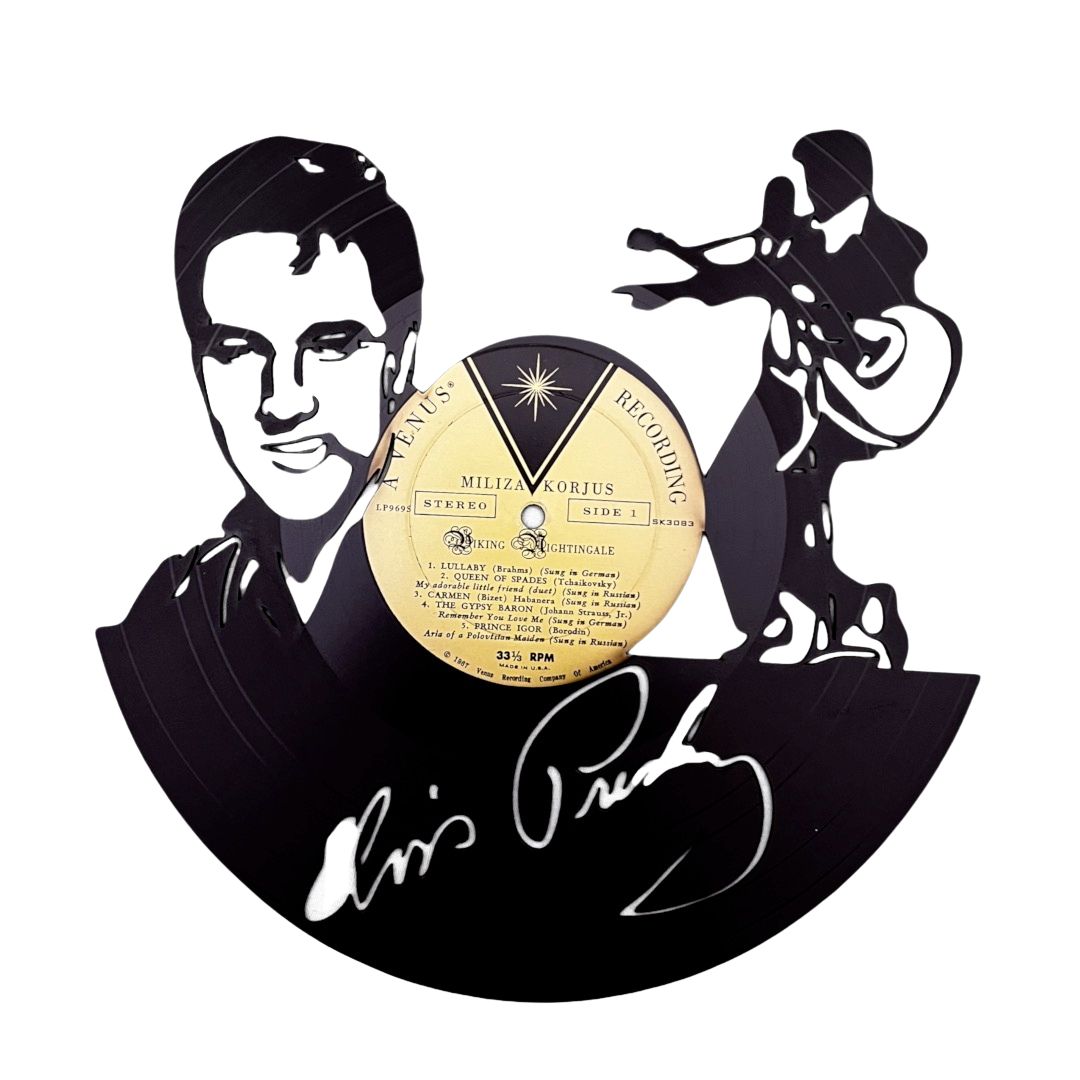 Elvis Presley - Carved Vinyl Record Wall Art