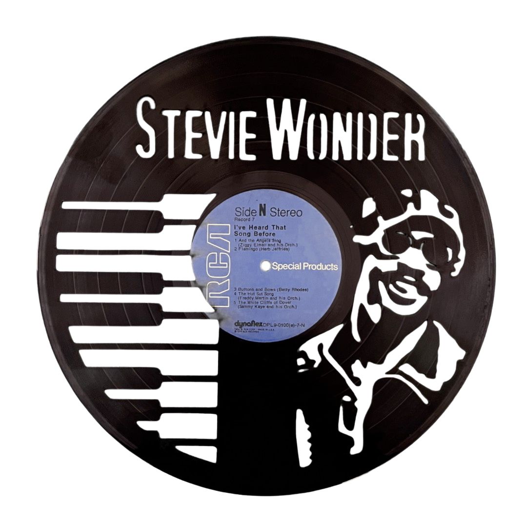 Stevie Wonder - Carved Vinyl Record Wall Art