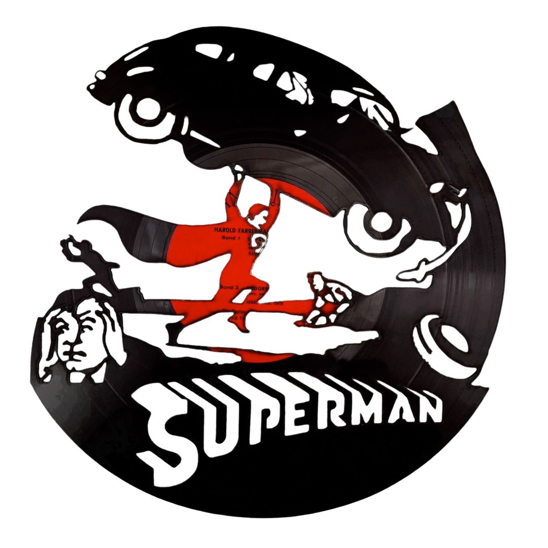 Superman - Carved Vinyl Record Wall Art