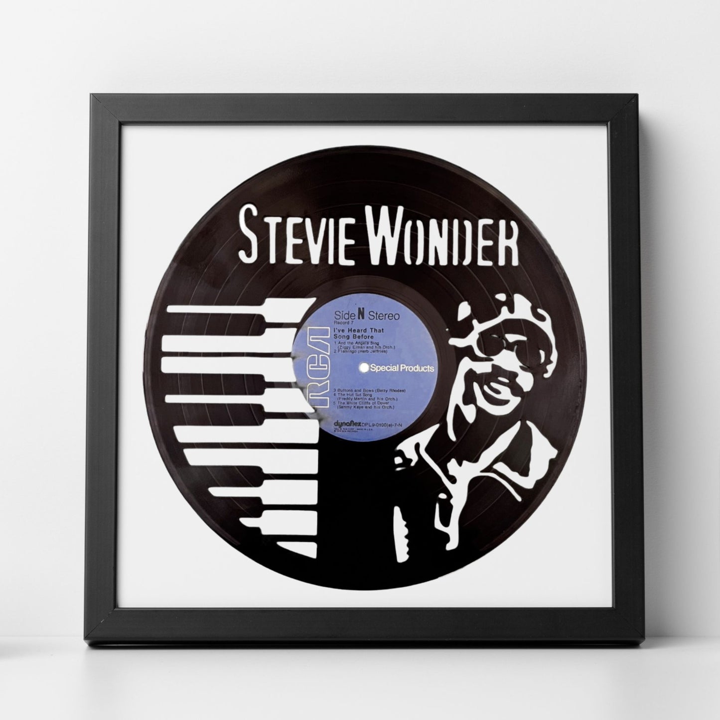 Stevie Wonder - Carved Vinyl Record Wall Art