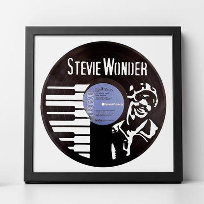 Stevie Wonder - Carved Vinyl Record Wall Art