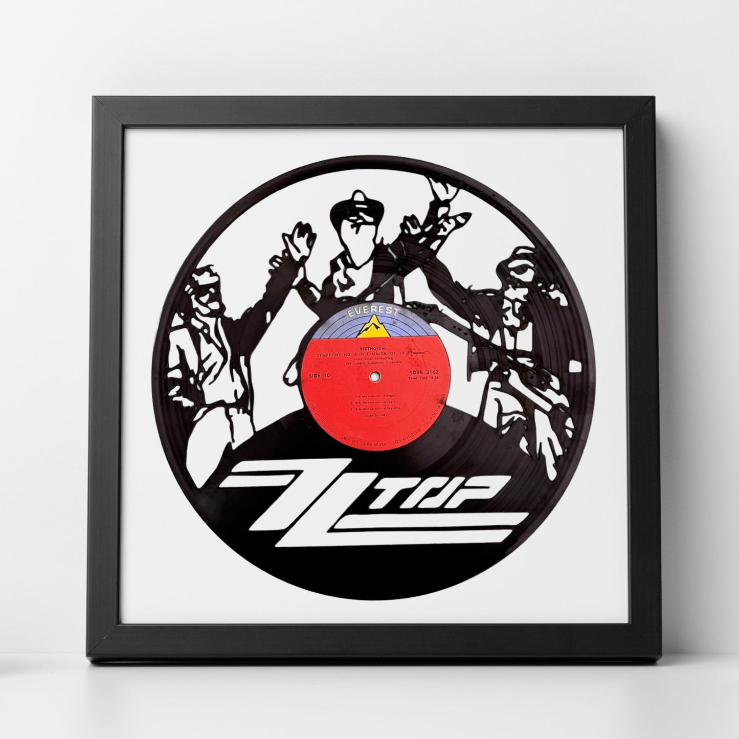 ZZ Top - Carved Vinyl Record Wall Art
