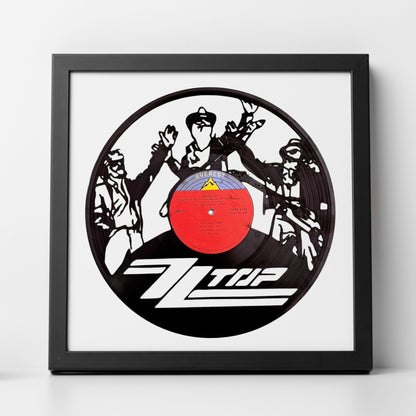 ZZ Top - Carved Vinyl Record Wall Art